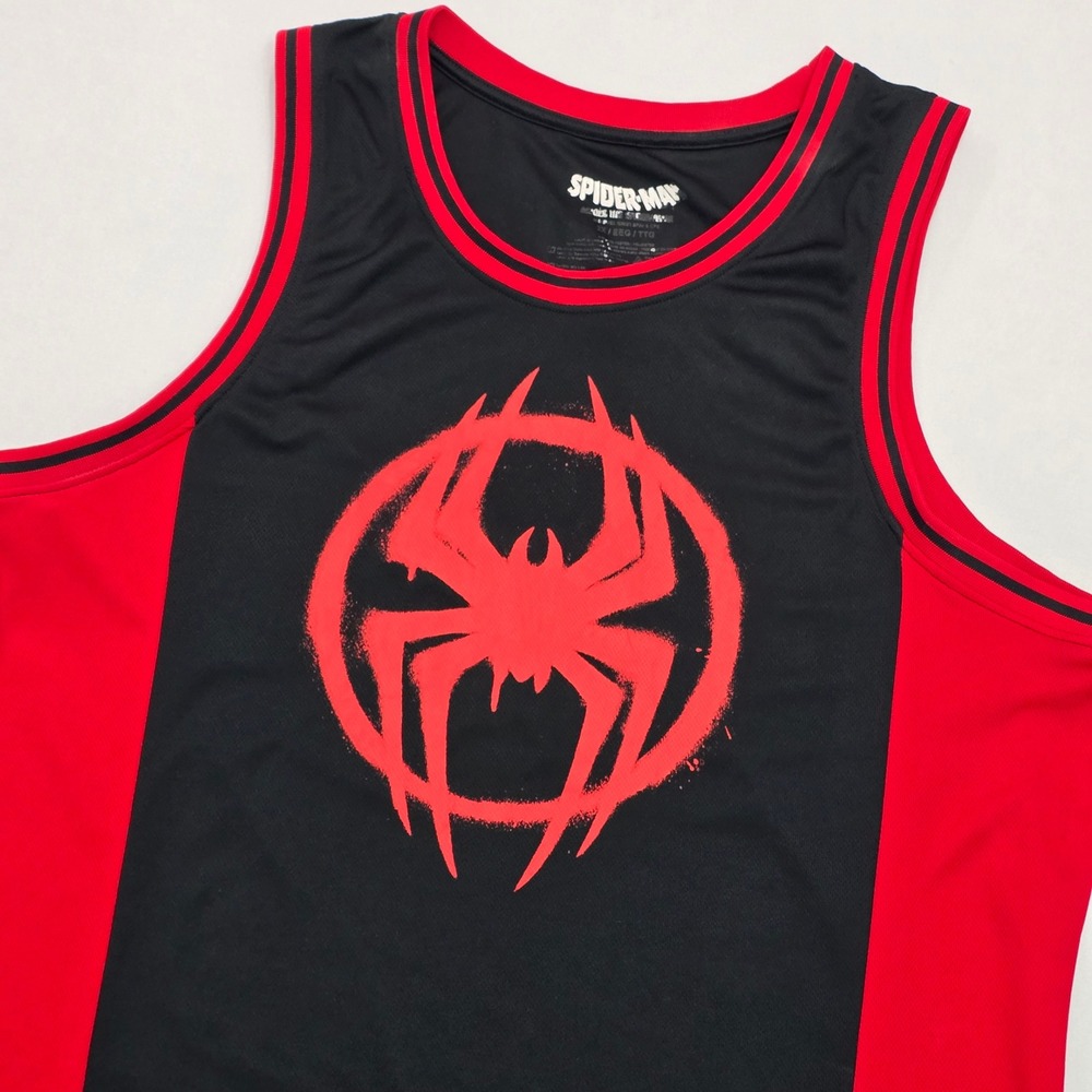 Marvel Spider-Man Across the Spider-Verse Miles Morales Tank Top Jersey 2X Black